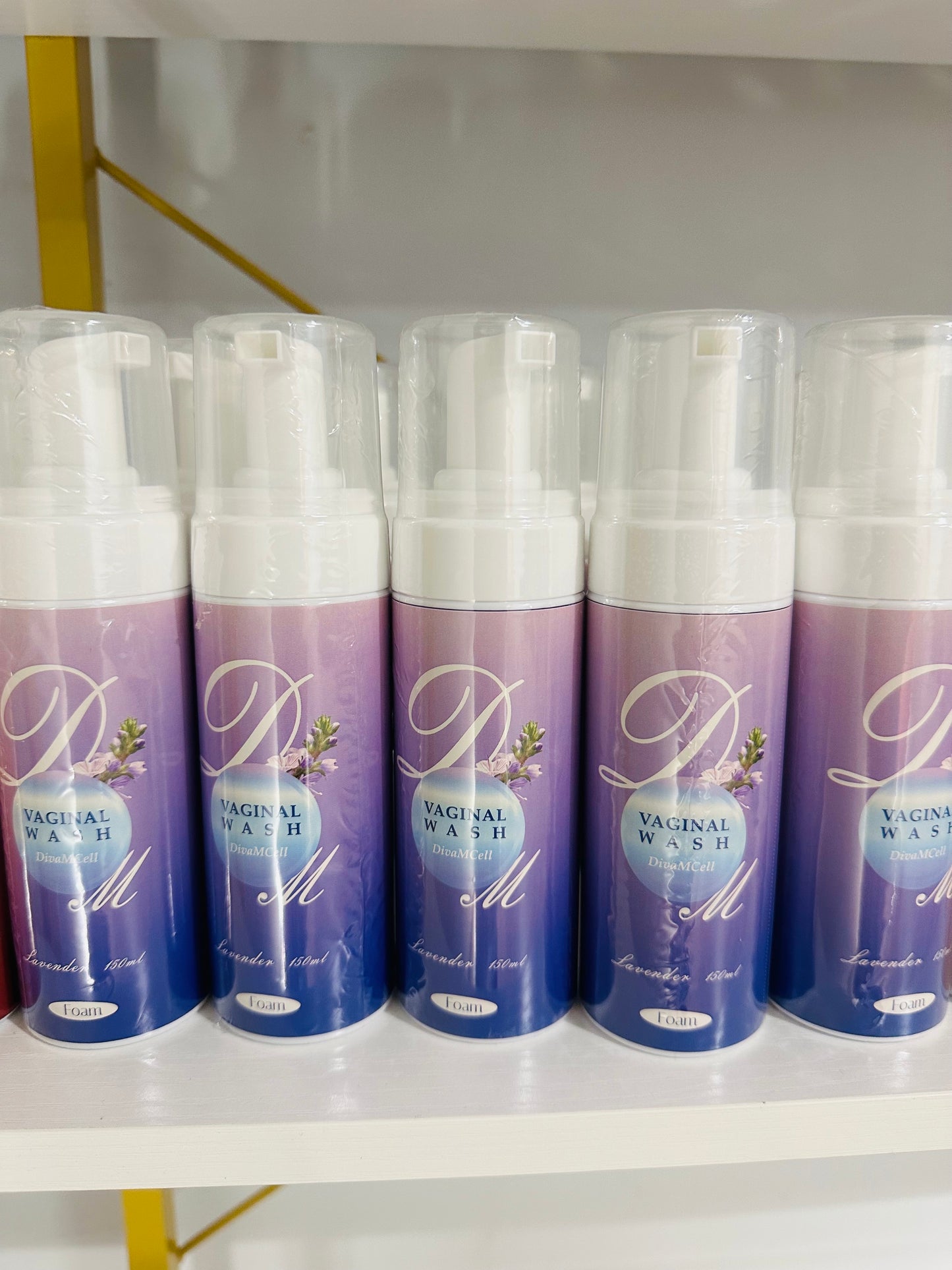 Vaginal wash foam by La Maricell in pump bottles.