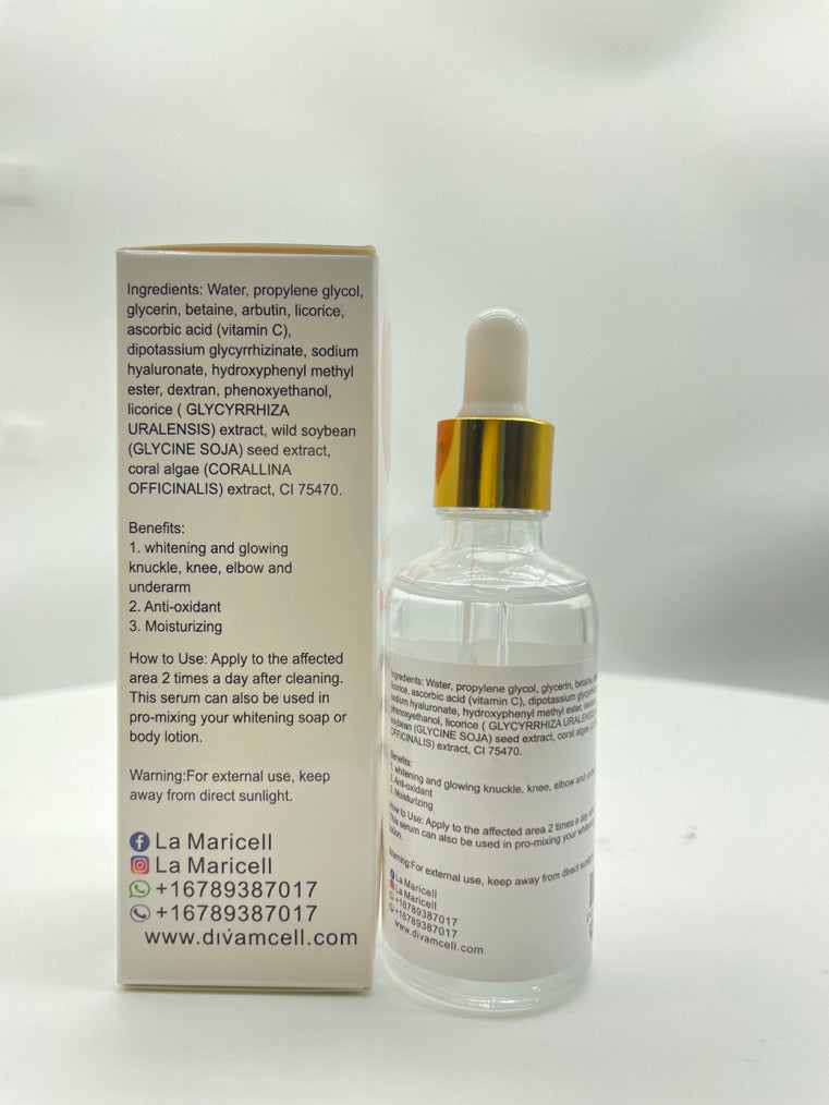 La Maricell dark knuckle remover for elbows knees and inner thighs.