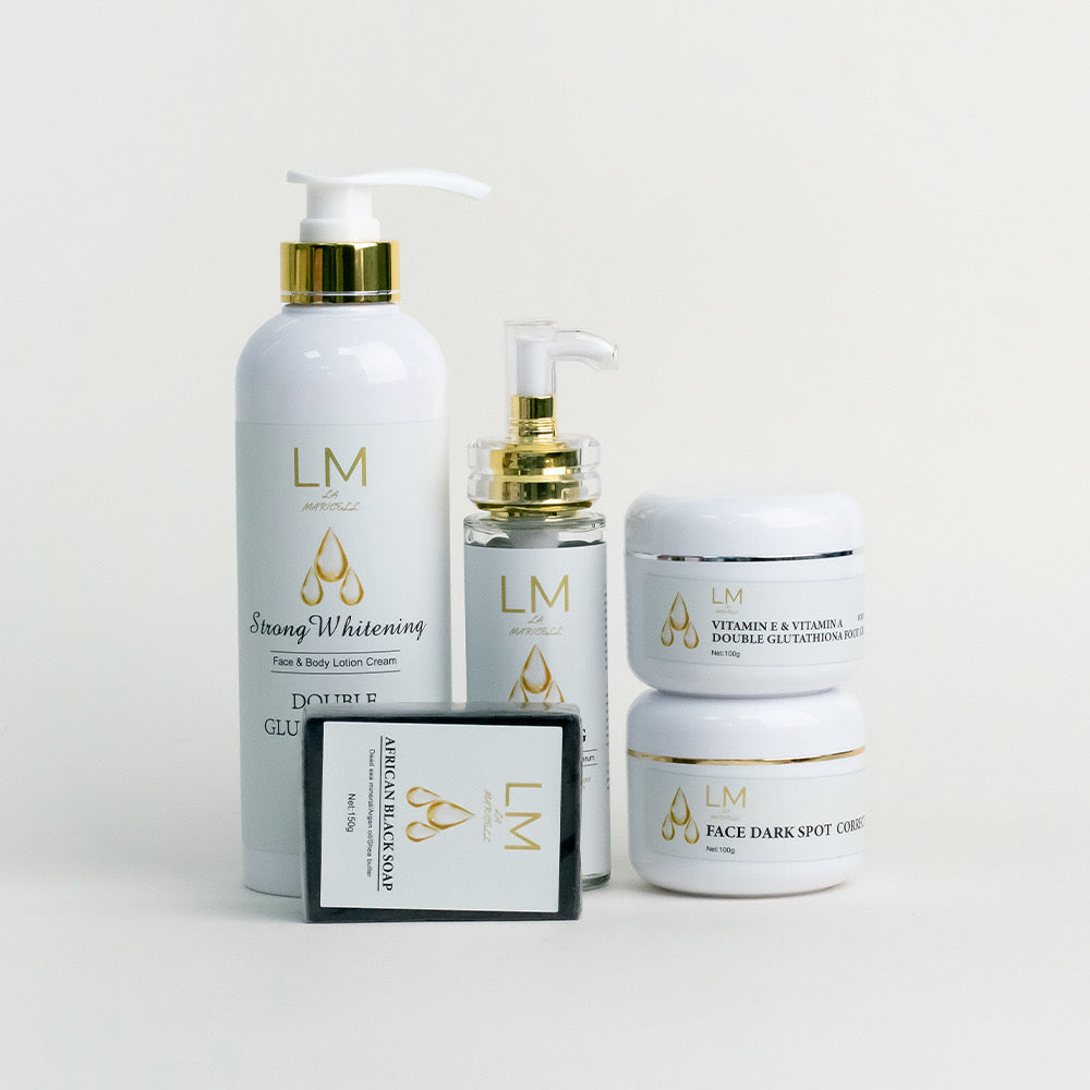 La Maricell double glutathione skincare products arranged as a full set.