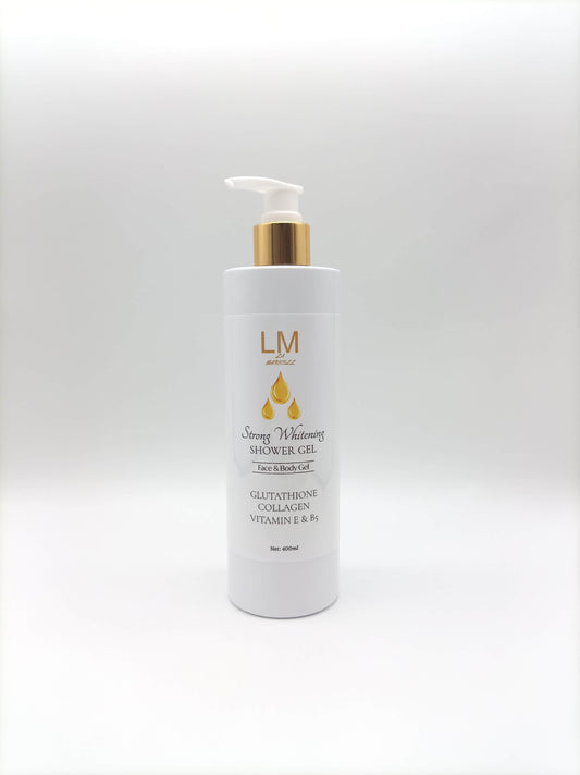 La Maricell strong whitening shower gel bottle on white background.