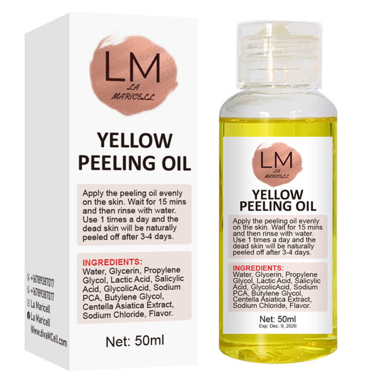 La Maricell yellow peeling oil for exfoliating and removing dead skin.