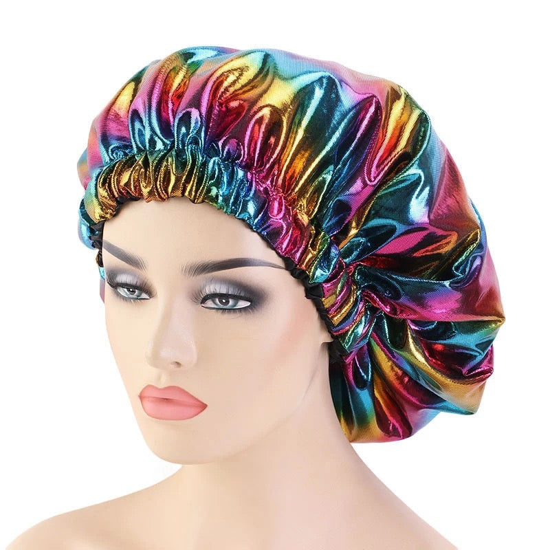 La Maricell satin hair bonnet set.